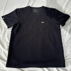Figs Black Women's Scrub Top Large